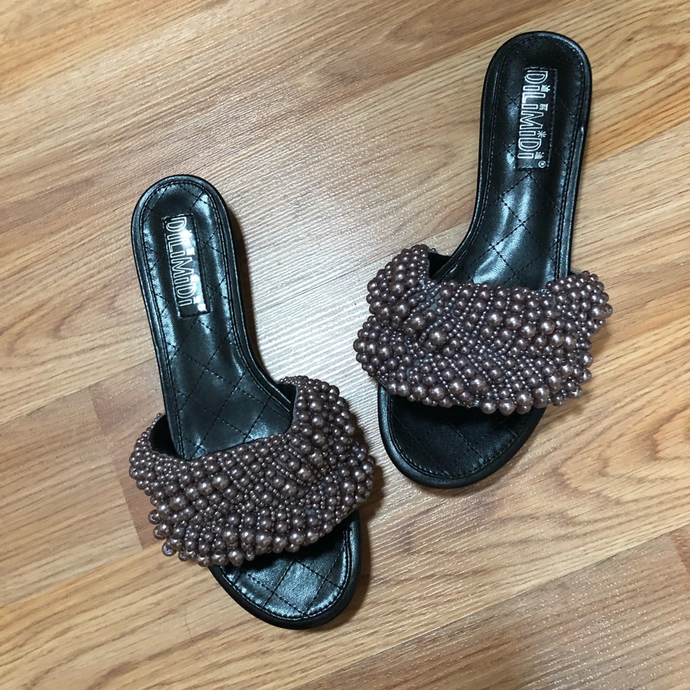 Chanel style Pearl slides